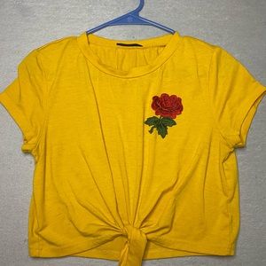 Yellow “Rose” women’s size m Shein shirt